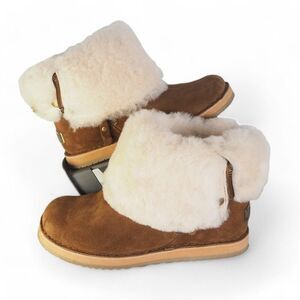 Cloud Nine Sheepskin Trixie Zipper Boots Chestnut Brown 1904 Women's 8